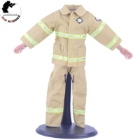 1/6 Sca Action Figure Accessory 12Inch Man Body Firefighter Suit Fireman Lifeguard Suit Jacket Clothes Pants Uniform Model