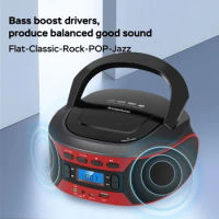 Wireless Bluetooth 5.0 CD MP3 player portable Boombox home CD music Walkman LED display screen FM radio supports USB drive AUX