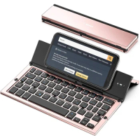 Folding Bluetooth Keyboard Portable Travel Foldable Keyboard for iPhone Xs max/iPad/iPad Mini 4, Sam