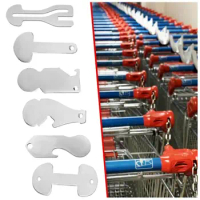 4PCS High-quality Beer Opener Shopping Cart Shopping Trolley Token Key Chains Key Ring Trolley Remover