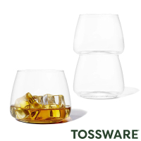 【TOSSWARE】3入組-可疊威士忌杯12oz(紅酒杯 白酒杯 威士忌杯 防摔杯 調酒杯 無梗杯 塑膠酒杯)