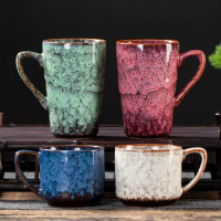 250ML Big Coffee Mug Ceramic Teacup Porcelain Water Cup Chinese Kung Fu Drinkware With Handle
