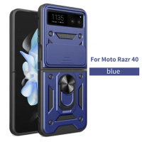 For Motorola Razr 40 Case Magnetic Car Ring Shockproof Armor Stand Holder Phone Cases For Motorola M