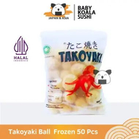 TAKOYAKI BALL FROZEN 10 & 50 Pcs Halal | Takoyaki Beku Siap Santap 50 pcs