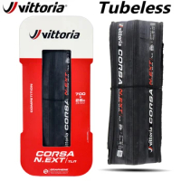 Vittoria Corsa N.EXT TLR Graphene 2.0 Folding Tyre G2.0 NEXT TLR Road Tubeless Ready Tire 700x26/28mm Black Folding Road Tire