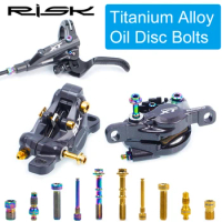 RISK Titanium Screw Bicycle Oil Disc Brake Clamp Bolts For SHIMANO/SRAM MTB Bike All series Oil Disc Brake Oil Tube Caliper Bolt