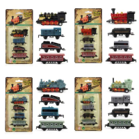 Train Set Kids Race Car Track With Flexible Track Steam Locomotive Engine Cargo Cars Tracks Christmas Gifts