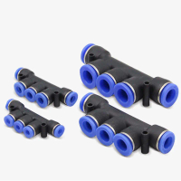 Air Pneumatic Fitting (M.STOCK)  5 Way One Touch 4mm 6mm 8mm 10mm 12mm OD Hose Tube 5 Port Gas Quick