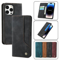 Business Leather Case for iPhone 15 14 13 12 11 Pro Max XR XS X 8 7 6S Plus SE Mini Magnetic Flip Wallet Card Slot Phone Cover