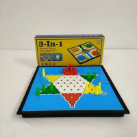 Mainan Magnetic Board Games 3 in 1 Ular Tangga Ludo Halma Magnet Anak