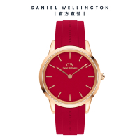 Daniel Wellington DW 手錶 Iconic Motion Ruby 40mm限量寶石紅膠腕錶 玫瑰金框 DW00100502