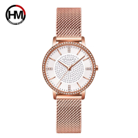 【HANNAH MARTIN】時尚璀璨鑲鑽女錶-米蘭錶帶(HM-1074)