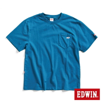 EDWIN 口袋寬版短袖T恤-男款 土耳其藍