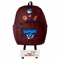 [BIG SALE] tas ransel sekolah pria-wanita keren simple distro varian warna berkualitas Merah maroon 