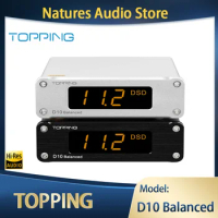 TOPPING D10 Balanced Decoder ES9038Q2M D10B USB DAC 384kHz DSD256 Analog/Digital Output TRS Balanced 6.35 Hi-Res Audio Decoder