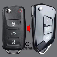 Foldable car key case with 3 buttons, customizable design for Golf 8 Style, compatible with Golf, Ti