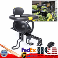 Bicycle Seat for Child ความปลอดภัยของเด็กจักรยานที่นั่งด้านหน้าหนาเบาะอานกับเท้าเหยียบจักรยานที่นั่ง