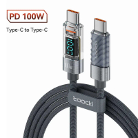 Toocki Kabel Data Type C to Type C Fast Charging LED Display 100W 1M - TXCTT1-ZX0G