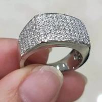 European and American Style Niche Design Micro Inlaid 5A Eight Hearts Eight Arrows Starry Sky Ring M
