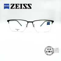 ◆明美鐘錶眼鏡◆ZEISS 蔡司 ZS22113LB 030/紳士半框霧黑色方形鏡框/鈦鋼光學鏡架