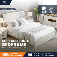 Katil Single/Queen Kukuh Solid Wood Structure - Value Design Kolly Queen Bed Frame (Grey) - Kayu, Fu