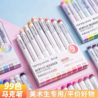Bút dạ quang acrylic với 99 màu, chuyên dụng cho học sinh vẽ tranh, không bị lem, màu sắc có thể xếp