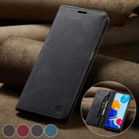 Wallet Anti-theft Brush Leather Case For Xiaomi Redmi Note 11 Pro 10 Pro 9 Pro 8 Poco M5s 10T 11 Lite 11T 12 Pro 12 Lite 12T Pro