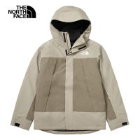 【The North Face 官方旗艦】北面男款灰色DryVent防水透氣保暖連帽鋪棉內裡三合一外套｜82VO5IF