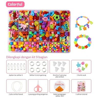Mainan Edukasi Kreatifitas Anak Beaded Set Kotak Meronce DIY Gelang Kalung Manik Manik 24Grid Colorf