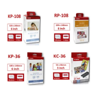 KP-36 KC-36 KL-36 KP-108IN RP-108 Photo Paper &amp; Ink Catidge for Canon Selphy CP Series Photo Printer CP800 CP910 CP1200 CP1300