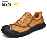 Camel Active New Men's Casual Shoes Genuine Leather Spring/Autumn Wedding Rubber Sole Lace-up Breathable Men Loafers