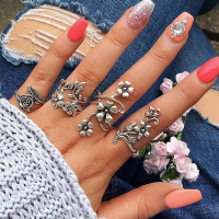 Bộ Dây Vòng Bohemia Cổ Điển Màu Cổ, 4 Cái / bộ, Thiết Kế Hoa Hồng