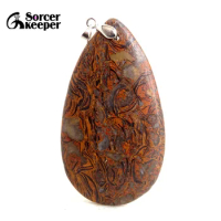 Women Men Fashion Jewelry Pendants Necklaces With Chain Wholesale Natural Leopard Skin Jasper Gem Stone for Jewelry Making BK413