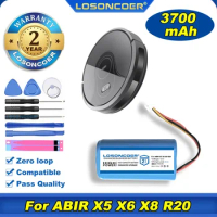 LOSONCOER 3700mAh For ABIR X5 X6 X8 R20 Robot Vacuum Cleaner Accessories Spare Parts LI-ion Battery