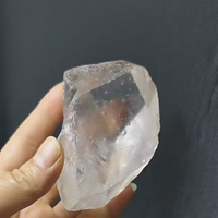 天然喜馬拉雅單尖白水晶 茶晶原礦標本石 礦物晶體家居辦公擺件