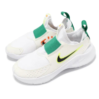 【NIKE 耐吉】慢跑鞋 Flex Runner 3 GS 大童 女鞋 白 綠 襪套 輕量 運動鞋(HF5745-101)
