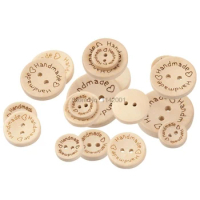 500bags 100Pcs 15mm/20mm/25mm Natural Color Wooden Buttons Handmade Letter Love Scrapbooking For Decor Sewing Accessories