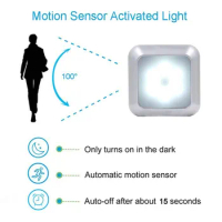 New LED Light-sensing Human Body Sensor Light Wardrobe Cabinet Creative Night Light Smart Home Toilet Sensor Light Motion Sensor