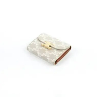 Dompet CELINE GHW TRIOMPHE MONOGRAM BEIGE FLAP TRIFOLD WALLET 100% ORIGINAL 10X9CM