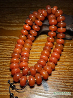 天然柿子紅老紅瑪瑙風化橘皮紋算盤珠鼓珠項鏈手持佛珠念珠掛件