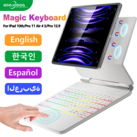 GOOJODOQ Arabic Magic Keyboard for iPad Pro 11 Air 4 Air 5 Air 6 for iPad Pro 12.9 6th 5th 4th 3rd for iPad Keyboard GK03