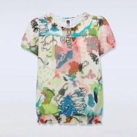 【ILEY 伊蕾】多彩繽紛印花上衣(綠色；M-XL；1232241409)