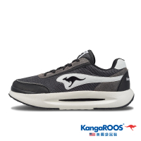 【KangaROOS 美國袋鼠鞋】男 BREAK 機能運動 厚底貝果鞋(黑白-KM31690)