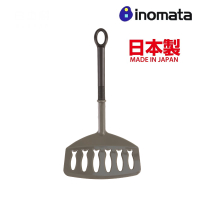 asdfkitty*日本製 INOMATA有洞寬鍋鏟-灰色-煎餃.煎魚.煎蛋-不易刮傷不沾鍋-正版商品
