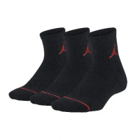 Nike 襪子 Jordan 黑 紅 短襪 中筒襪 黑襪 厚底 毛巾布 運動 3雙入 JD2113041GS-002