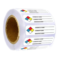 Chemical Stickers for Chemical Safty Data 2 X 3 Inches Chemical Identifying and Labeling Sticker Decals 250 Pcs