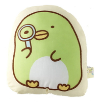 小禮堂 角落生物 企鵝 造型絨毛抱枕 絨毛靠枕 玩偶 娃娃 (黃綠 放大鏡)