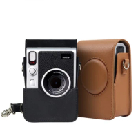 Retro Soft Mini Camera Case Bag PU Leather Cover with Shoulder Strap For Instax Mini EVO Camera Case