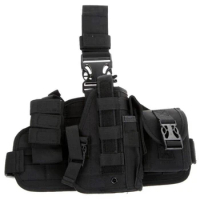 Tactical Molle Drop Leg Gun Holster for Glock 17 19 M9 1911 Universal Thigh Pistol Holster Platform with EDC Mag Bag Pouch
