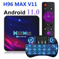 Original TV Box Android 11 H96 MAX V11 Smart TV Box 2021 4GB 64GB Android TV Box RK3318 2.4G 5.8G WIFI Google Voice Set Top Box